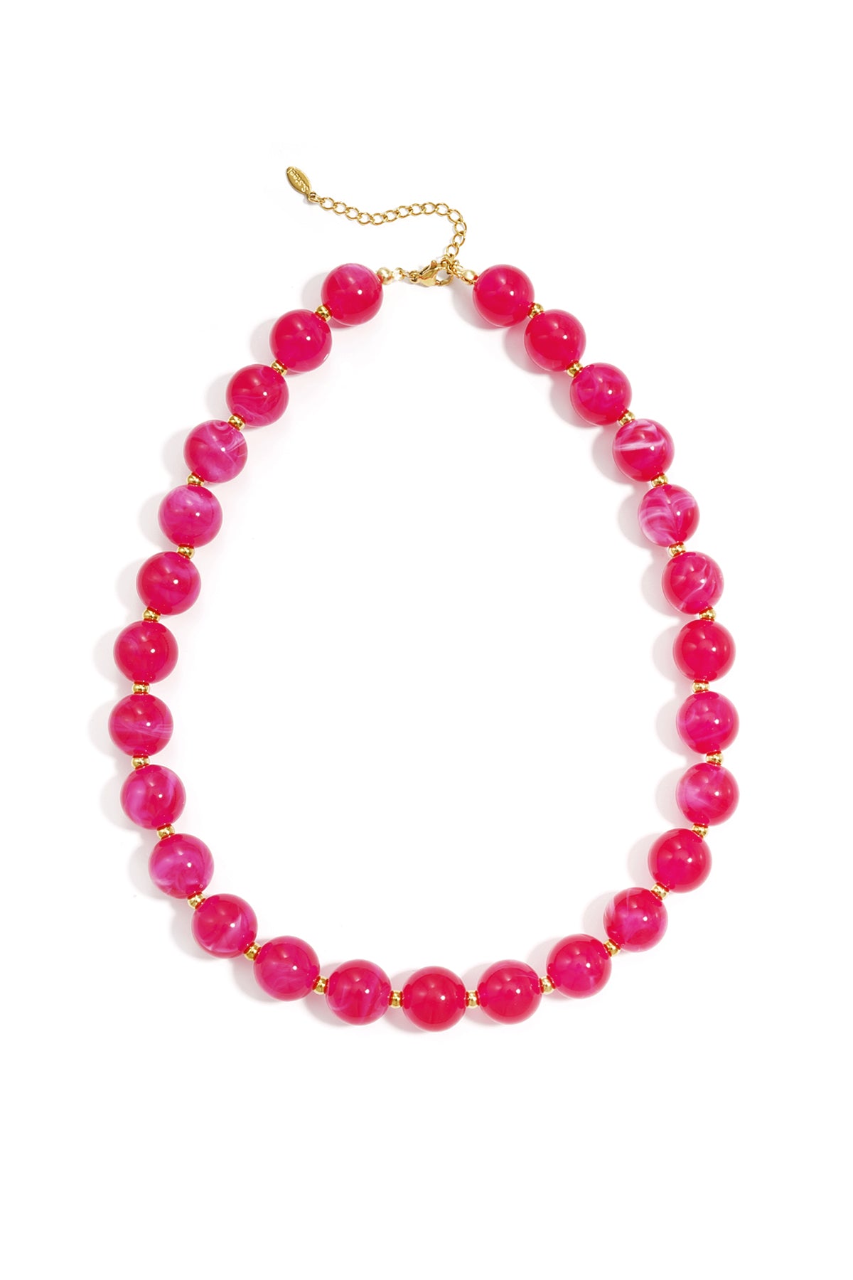 Bead necklace with gold beads in between 13.5mm
