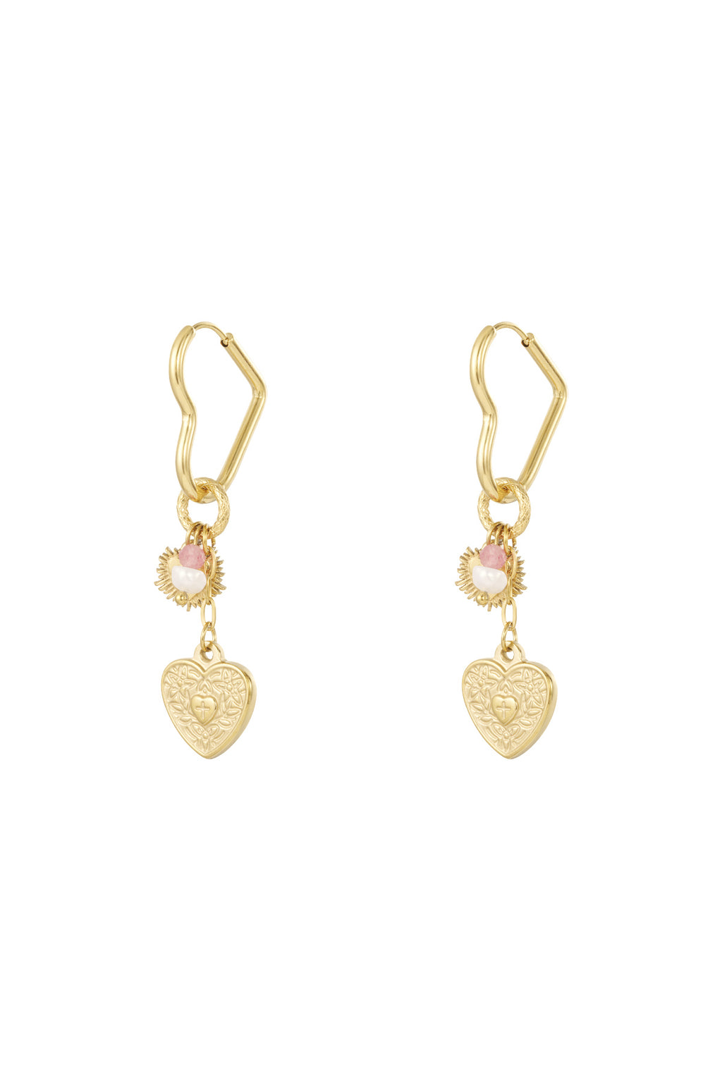 Stainless Steel Drop Earrings Heart Casual Daily Simple Series Women's jewelry