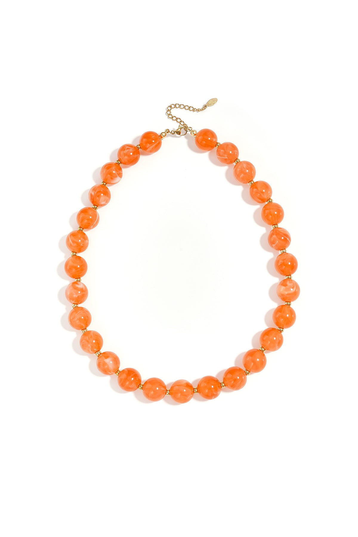 Bead necklace with gold beads in between 13.5mm